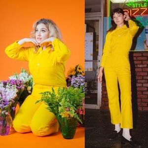 BIG BUD PRESS 70s Cotton Twill Long Sleeve Collared Utility Coveralls Jumpsuit M